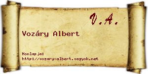 Vozáry Albert névjegykártya