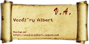 Vozáry Albert névjegykártya