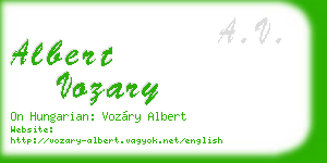 albert vozary business card
