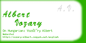 albert vozary business card